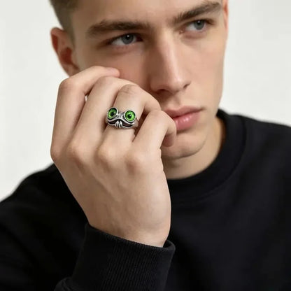 🐸cute Adjustable Open Ring With Big Eyes