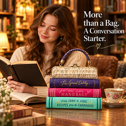 📚 Vintage Stacked Book Novelty Handbag – Literary Crossbody Purse for Book Lovers