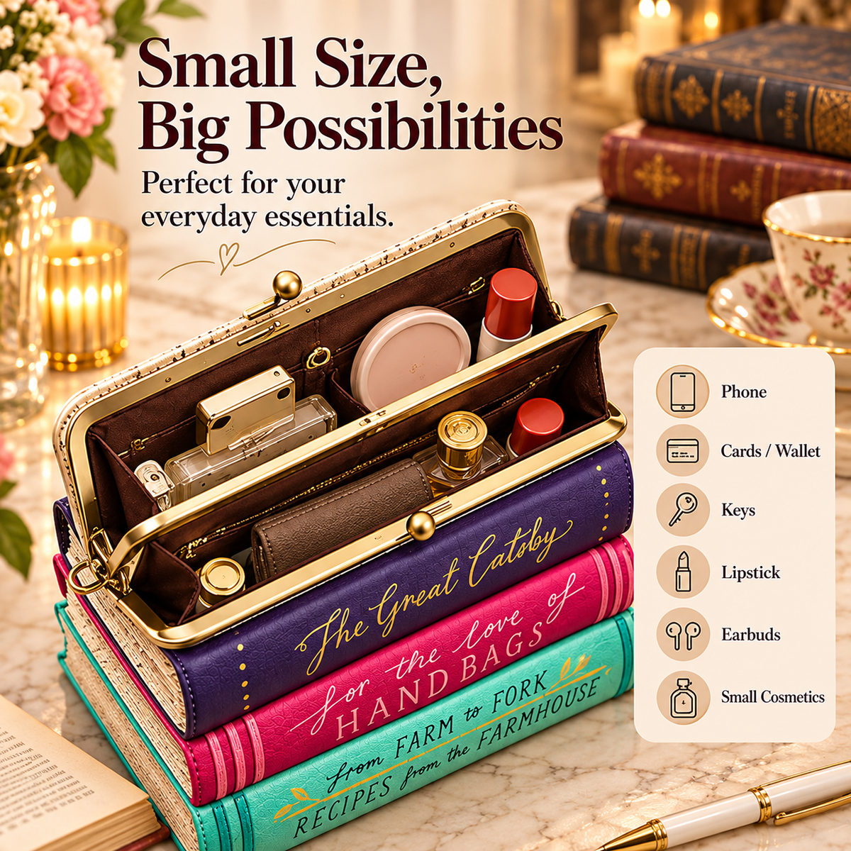 📚 Vintage Stacked Book Novelty Handbag – Literary Crossbody Purse for Book Lovers
