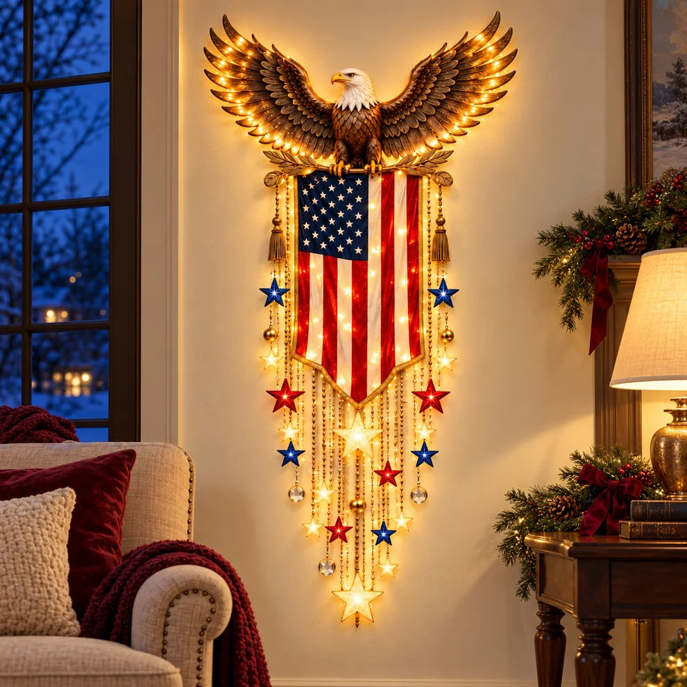 🇺🇸🗽 Liberty 250 Starfall Wall Glow – Patriotic Anniversary Lighted Keepsake