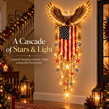 🇺🇸🗽 Liberty 250 Starfall Wall Glow – Patriotic Anniversary Lighted Keepsake
