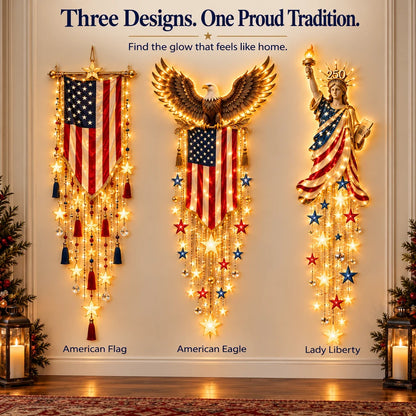 🇺🇸🗽 Liberty 250 Starfall Wall Glow – Patriotic Anniversary Lighted Keepsake