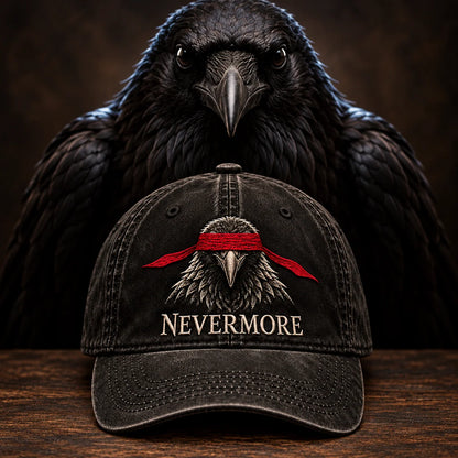 ⬛🐦NEVERMORE 1845 Raven Vintage Cap | Gothic Bird Lover Hat