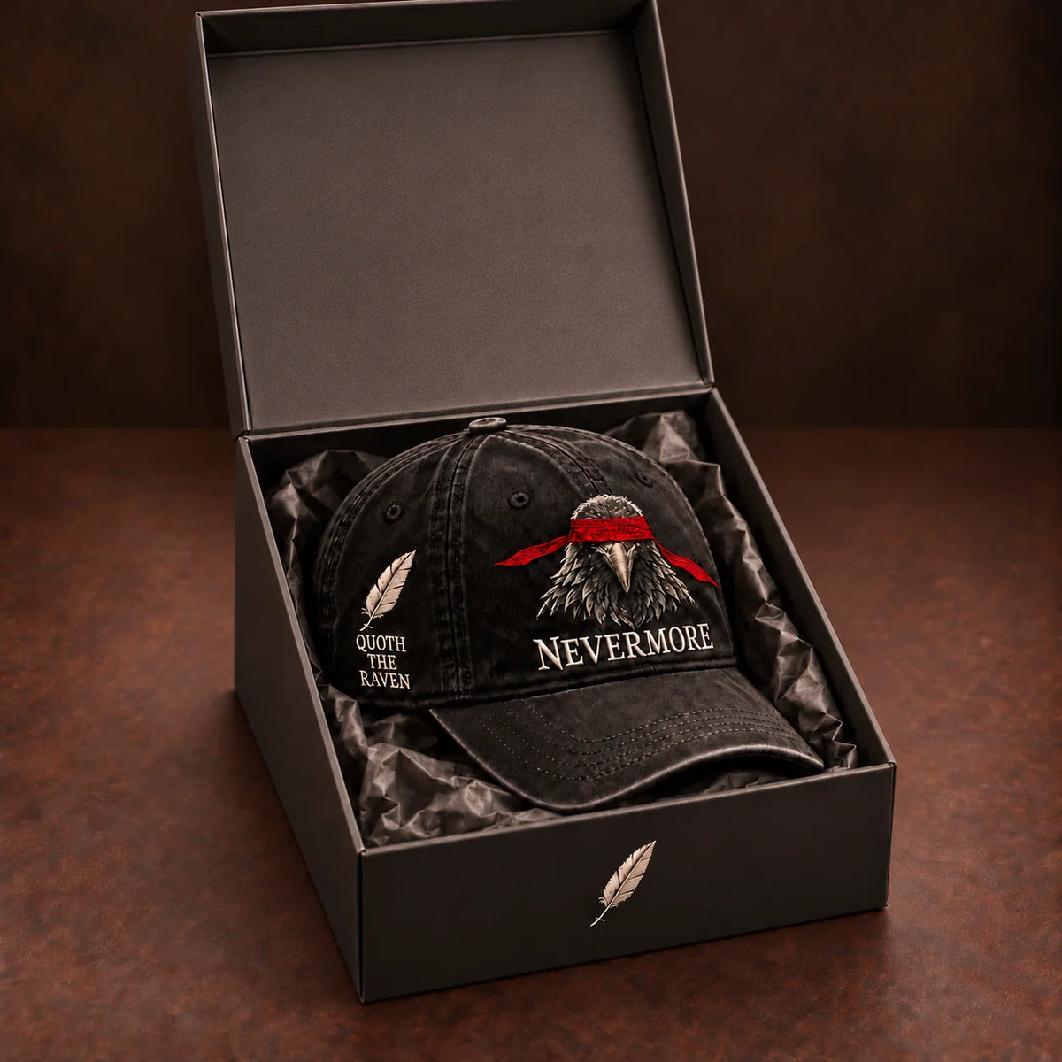 ⬛🐦NEVERMORE 1845 Raven Vintage Cap | Gothic Bird Lover Hat