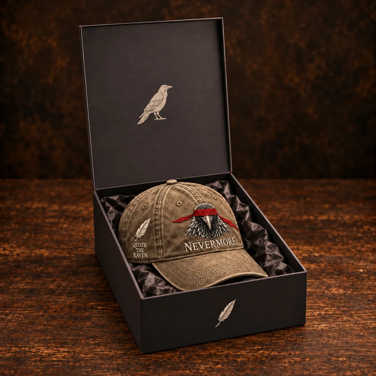 ⬛🐦NEVERMORE 1845 Raven Vintage Cap | Gothic Bird Lover Hat
