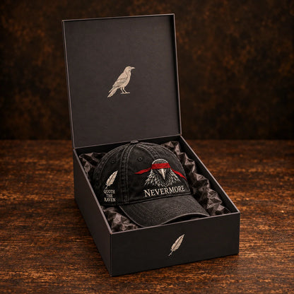 ⬛🐦NEVERMORE 1845 Raven Vintage Cap | Gothic Bird Lover Hat