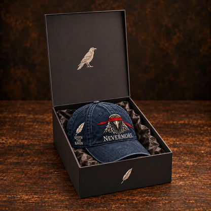 ⬛🐦NEVERMORE 1845 Raven Vintage Cap | Gothic Bird Lover Hat