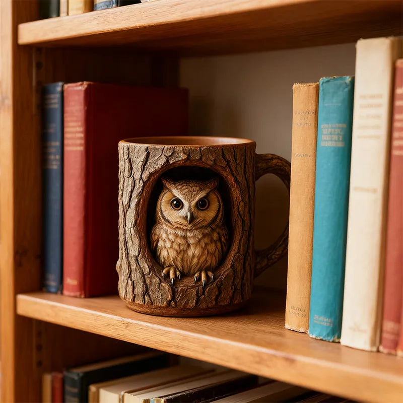Handmade Tree Hollow Mug – Unique Woodland-Inspired 3D Coffee Cup