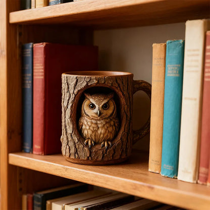 Handmade Tree Hollow Mug – Unique Woodland-Inspired 3D Coffee Cup