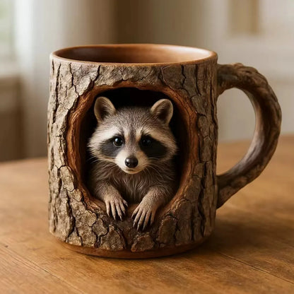 Handmade Tree Hollow Mug – Unique Woodland-Inspired 3D Coffee Cup