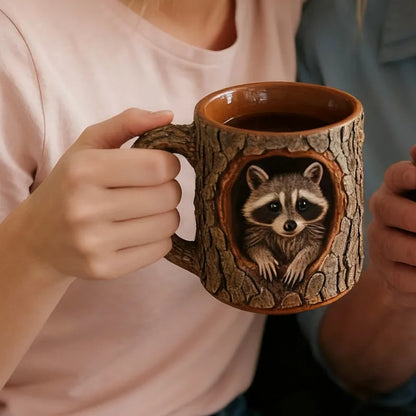 Handmade Tree Hollow Mug – Unique Woodland-Inspired 3D Coffee Cup