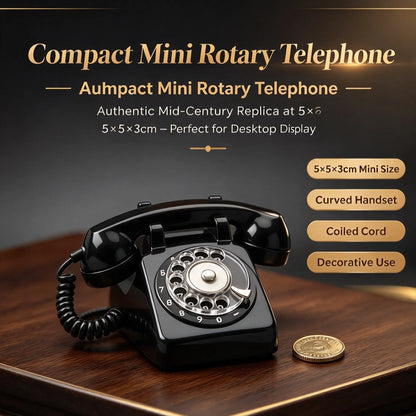 Mini Antique Rotary Phone Replica, Mini Retro Rotary Dial Desk Telephone