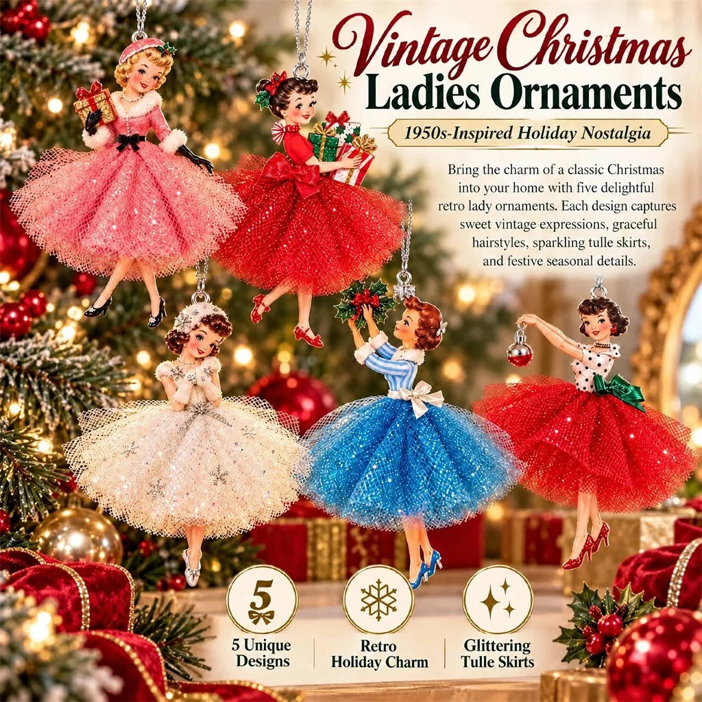🔥 Last Day 49% OFF - Vintage Christmas Lady Ornaments – 1950s-Inspired Holiday Charm 🎄