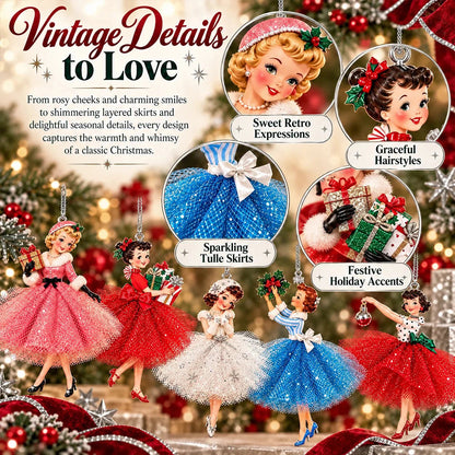 🔥 Last Day 49% OFF - Vintage Christmas Lady Ornaments – 1950s-Inspired Holiday Charm 🎄