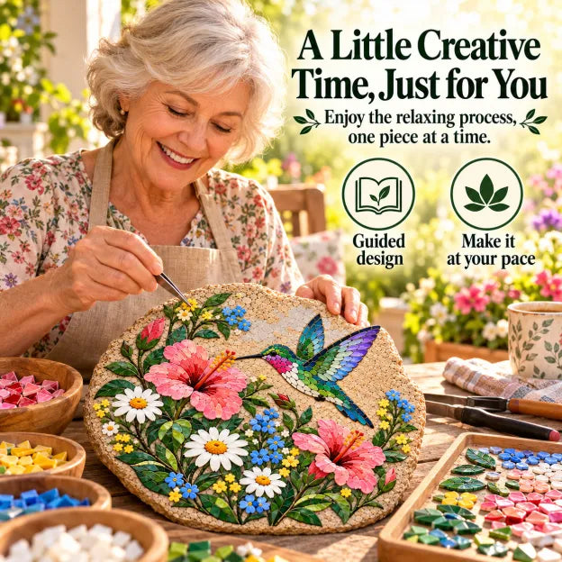 🐦 Beginner-Friendly Hummingbird & Wildflower Mosaic DIY Kit