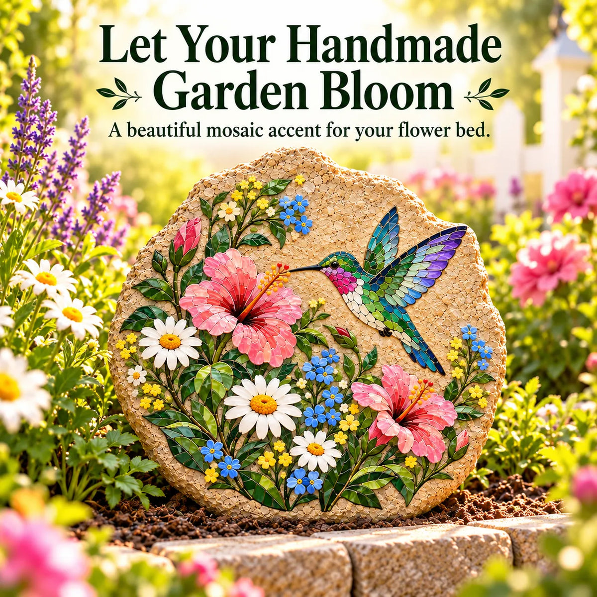 🐦 Beginner-Friendly Hummingbird & Wildflower Mosaic DIY Kit