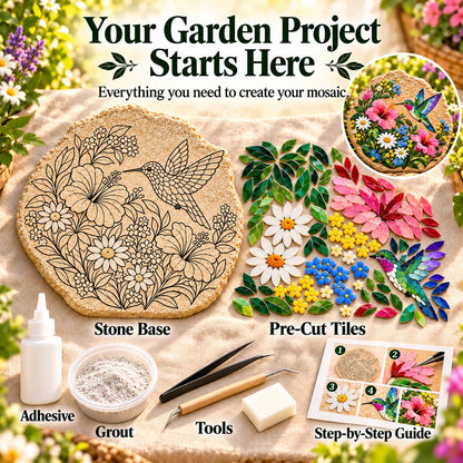 🐦 Beginner-Friendly Hummingbird & Wildflower Mosaic DIY Kit
