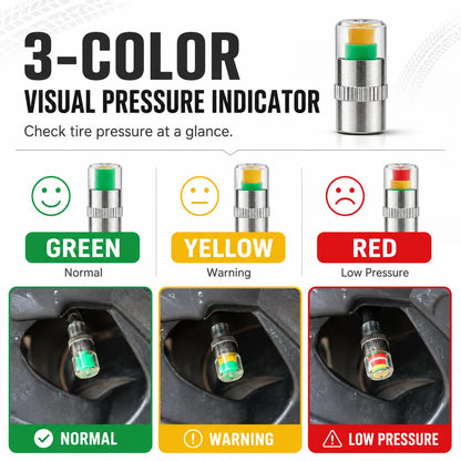 🚗🛠️4 PCS Car Tire Pressure Monitor Valve- tire valve stem caps