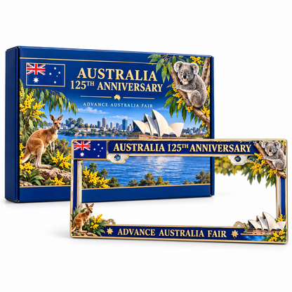 🦘🐨 Australia 125th Anniversary Commemorative Metal License Plate Frame