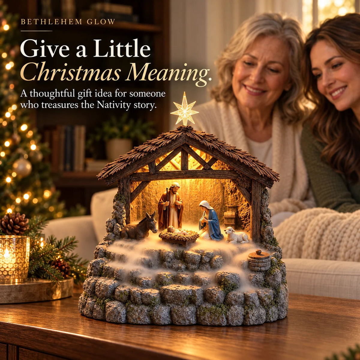 ⏰Limited Stock 50% OFF - ✨ Bethlehem Glow – Lighted Nativity Mist Diffuser ✝️
