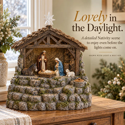 ⏰Limited Stock 50% OFF - ✨ Bethlehem Glow – Lighted Nativity Mist Diffuser ✝️