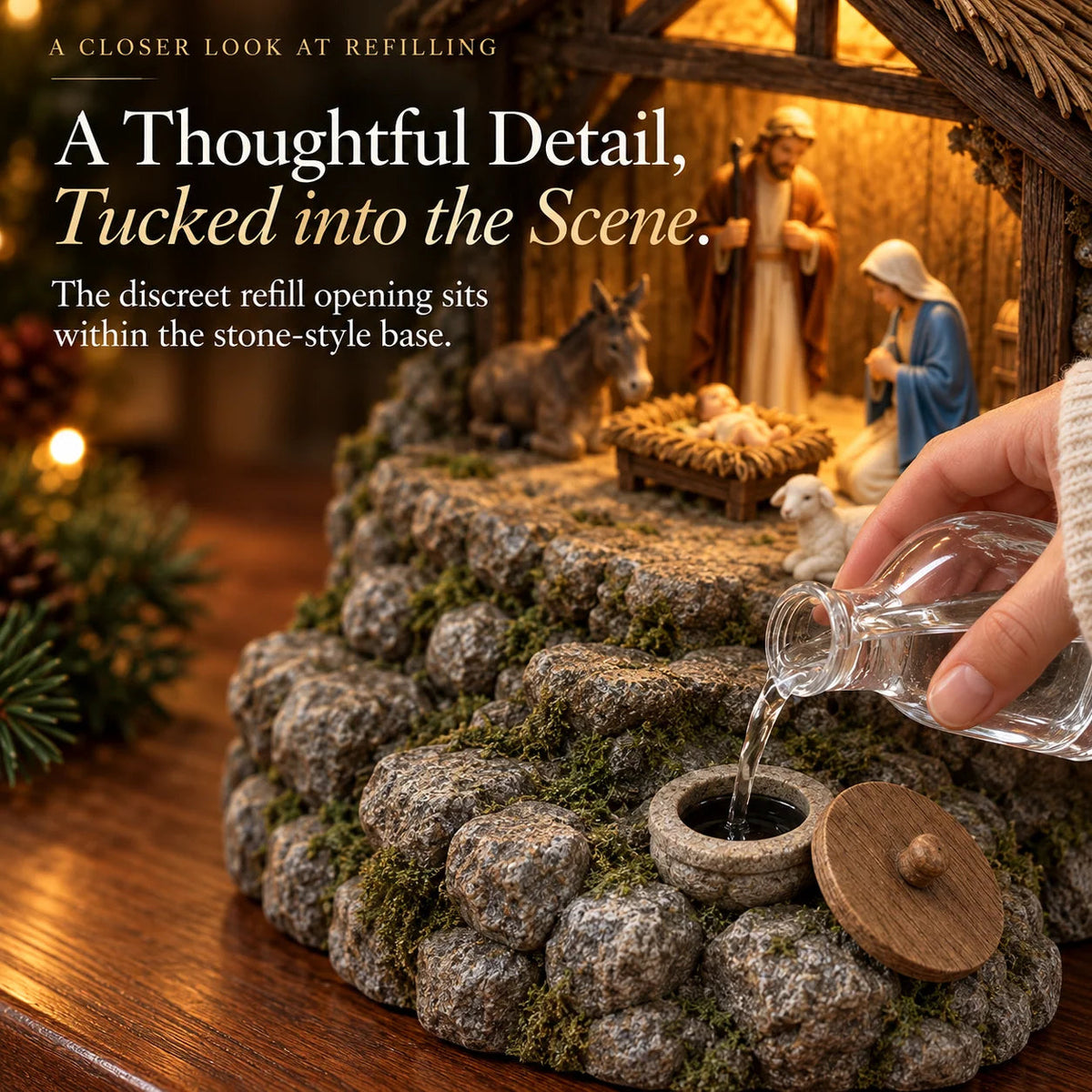 ⏰Limited Stock 50% OFF - ✨ Bethlehem Glow – Lighted Nativity Mist Diffuser ✝️