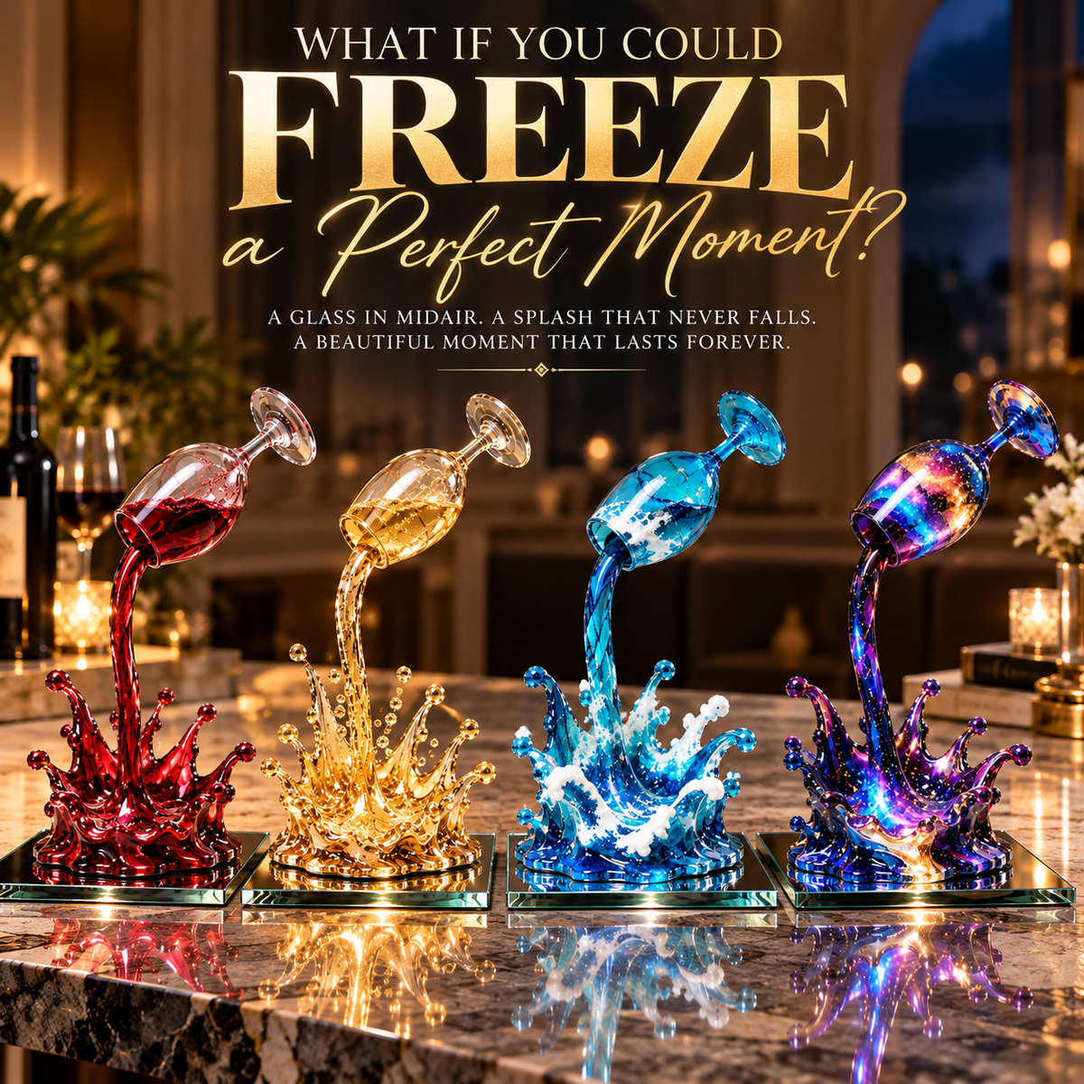 🍷 What If You Could Freeze A Perfect Moment? ✨ Floating Wine Glass Art Sculpture