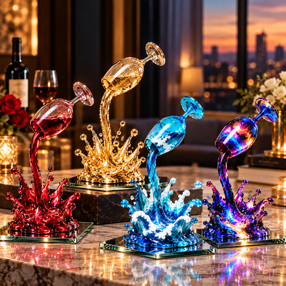 🍷 What If You Could Freeze A Perfect Moment? ✨ Floating Wine Glass Art Sculpture