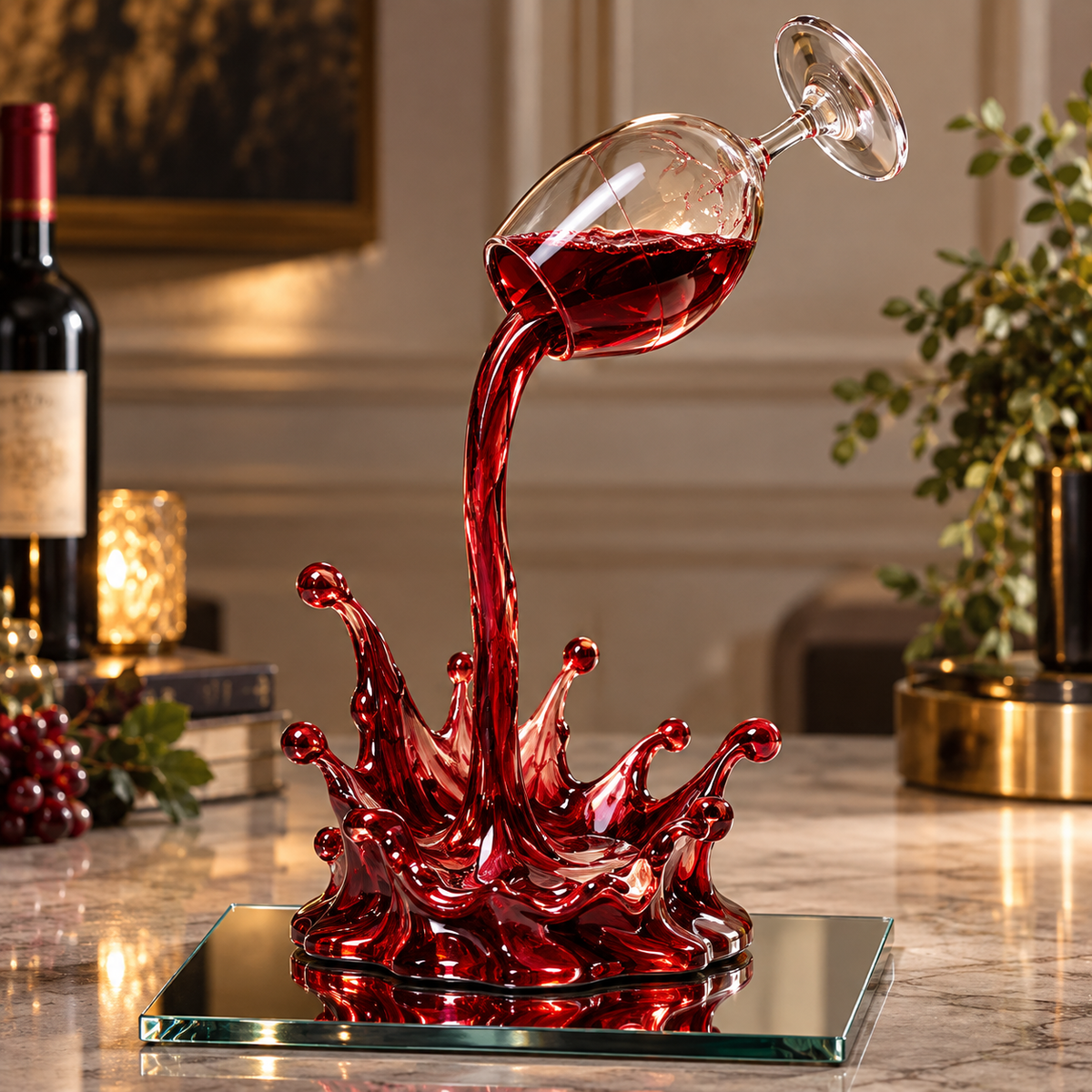 🍷 What If You Could Freeze A Perfect Moment? ✨ Floating Wine Glass Art Sculpture