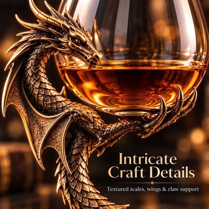🐉 Dragon’s Embrace™ – Sculptural Brandy Glass with Dragon Claw Stand