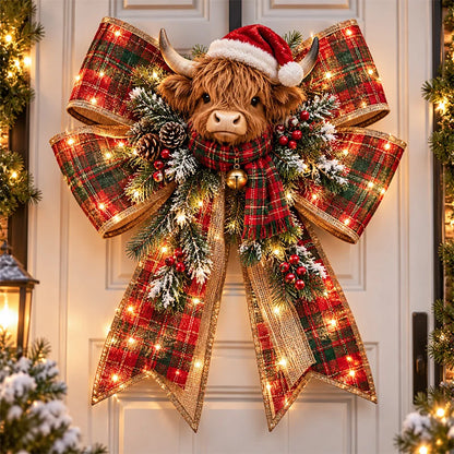 🎀🎄 Christmas Magic Bow Door Hangers – Oversized Light-Up Holiday Bows in 6 Festive Styles