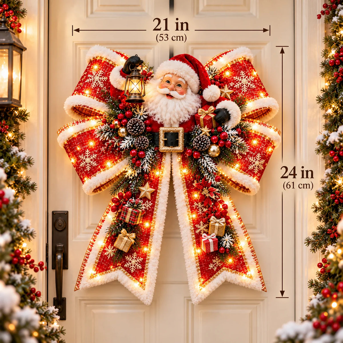 🎀🎄 Christmas Magic Bow Door Hangers – Oversized Light-Up Holiday Bows in 6 Festive Styles