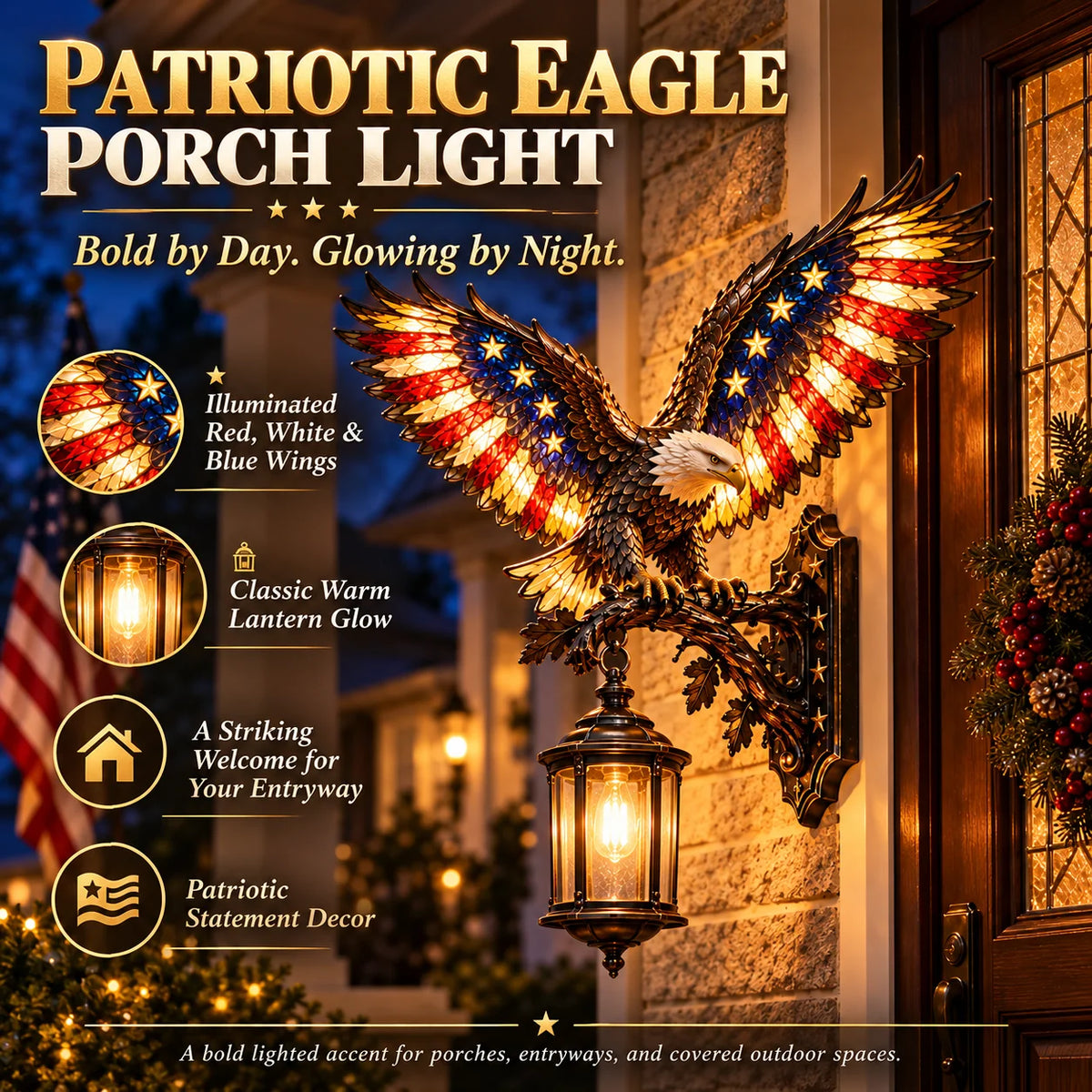 🔥🦅Liberty in Flight – A Glowing Eagle for Your Outdoor Space