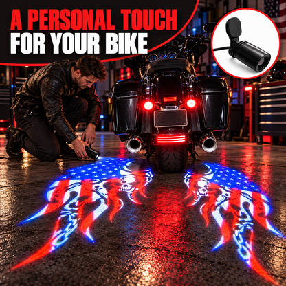 🏍️ Patriotic Eagle Motorcycle Ground Projection Lamp 🇺🇸