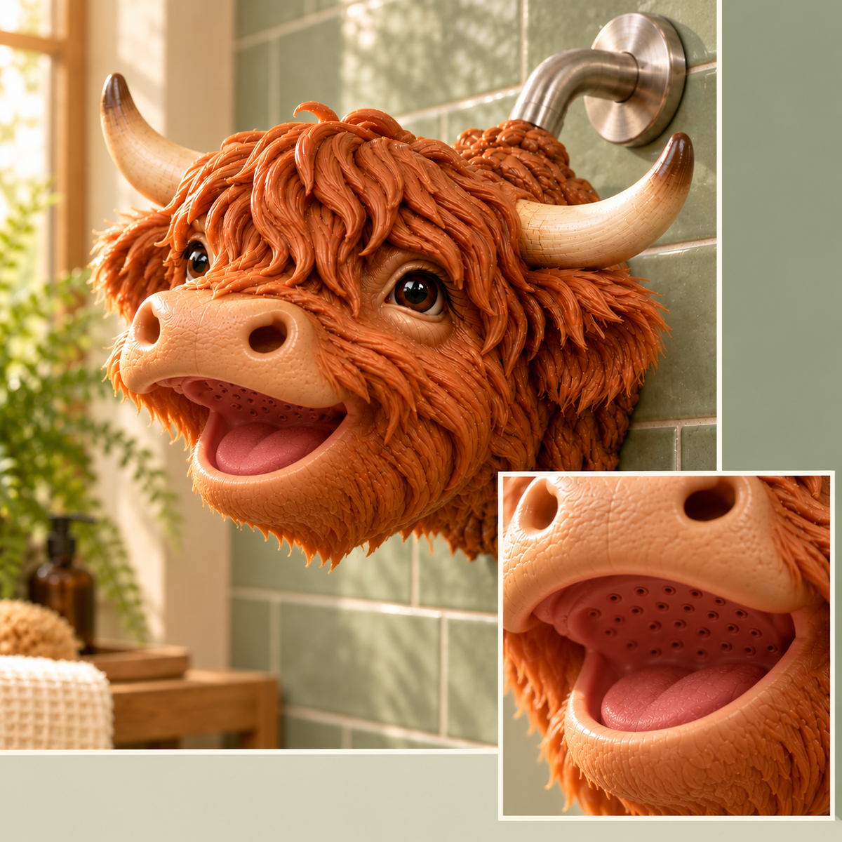Highland Cow Novelty Shower Head