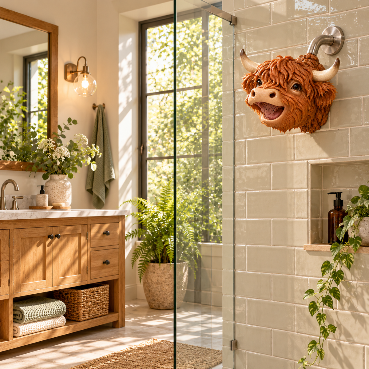 Highland Cow Novelty Shower Head