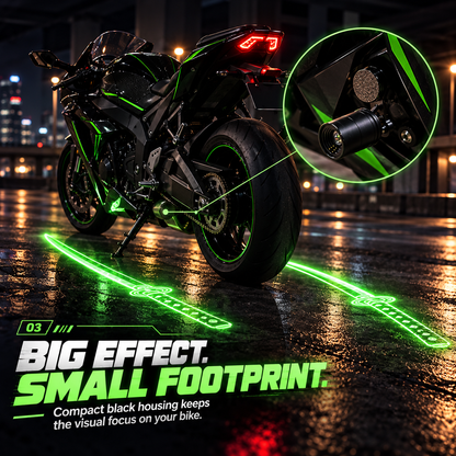 🏍️ Green Katana Motorcycle Ground Projector Lights⚔️