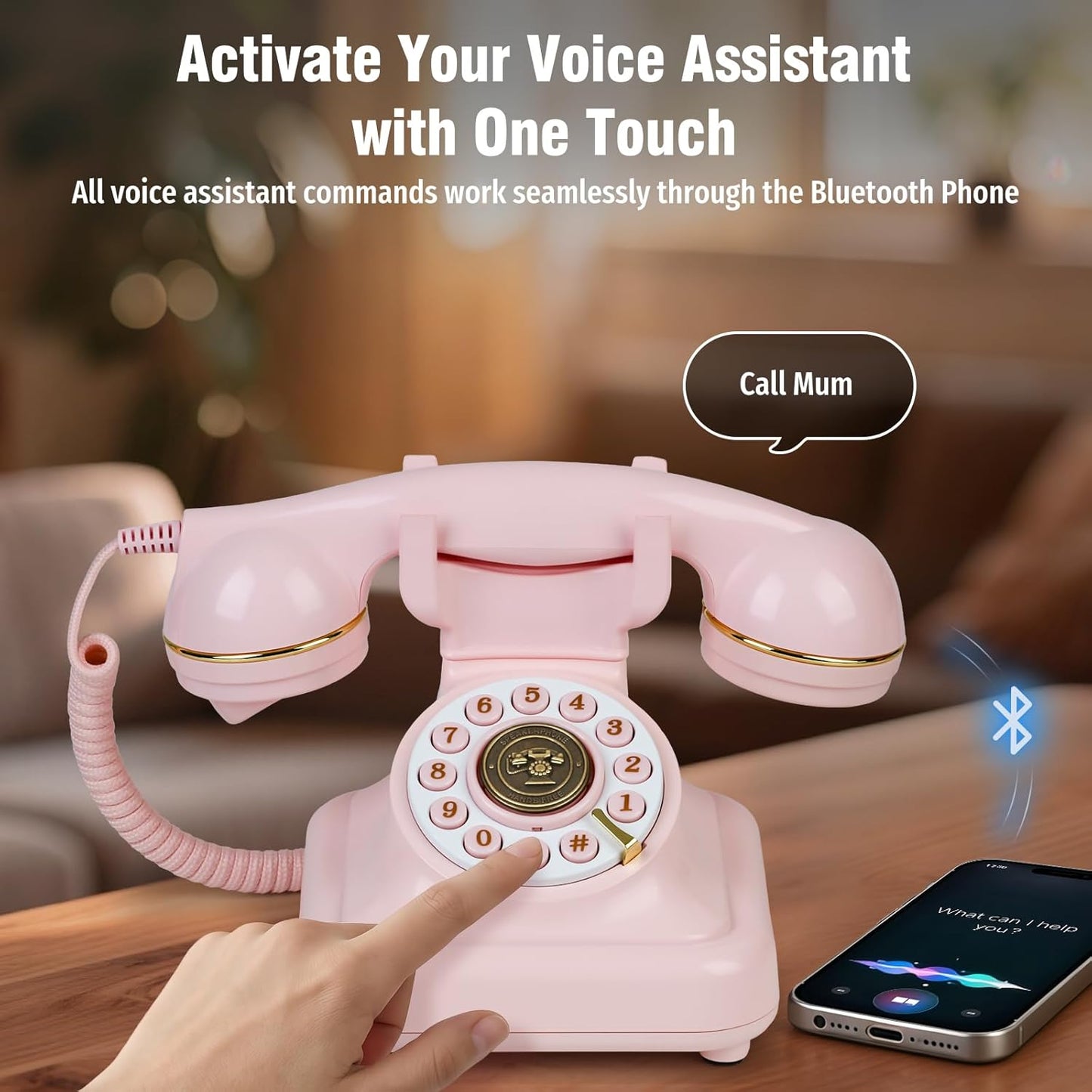 ☎️🌈 Vintage Old Fashioned Telephone with Speakerphone & Volume Control 📞