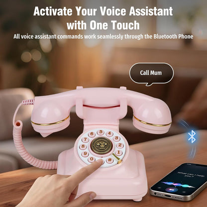 ☎️🌈 Vintage Old Fashioned Telephone with Speakerphone & Volume Control 📞
