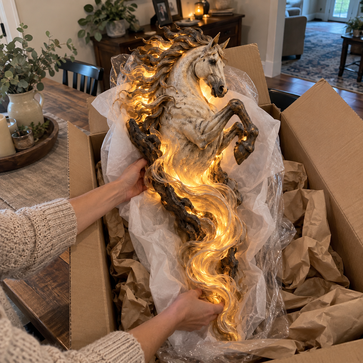 🔥Last Day 49% OFF -🦄 Celestial Flame Unicorn™ Wall Sconce – A Magical Guardian Awakens on Your Wall