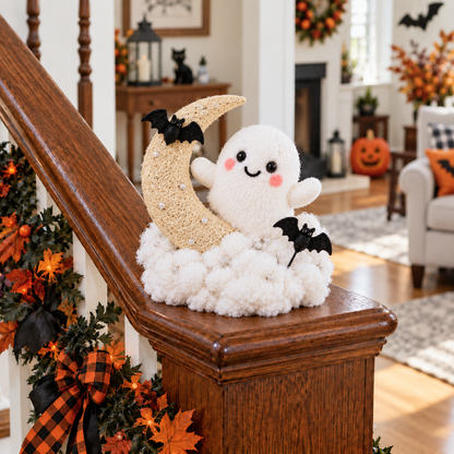 Whimsical Halloween Ghost Decor – Cute Staircase & Tabletop Display