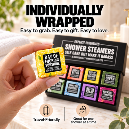 ✨ Bad Day Shower Steamers Gift Set – 8 Scented Self-Care Shower Tablets
