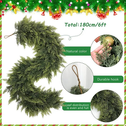 🎁Hot Sale Promotion 49% OFF🔥5-6 FT Christmas Cedar Garland for Mantle