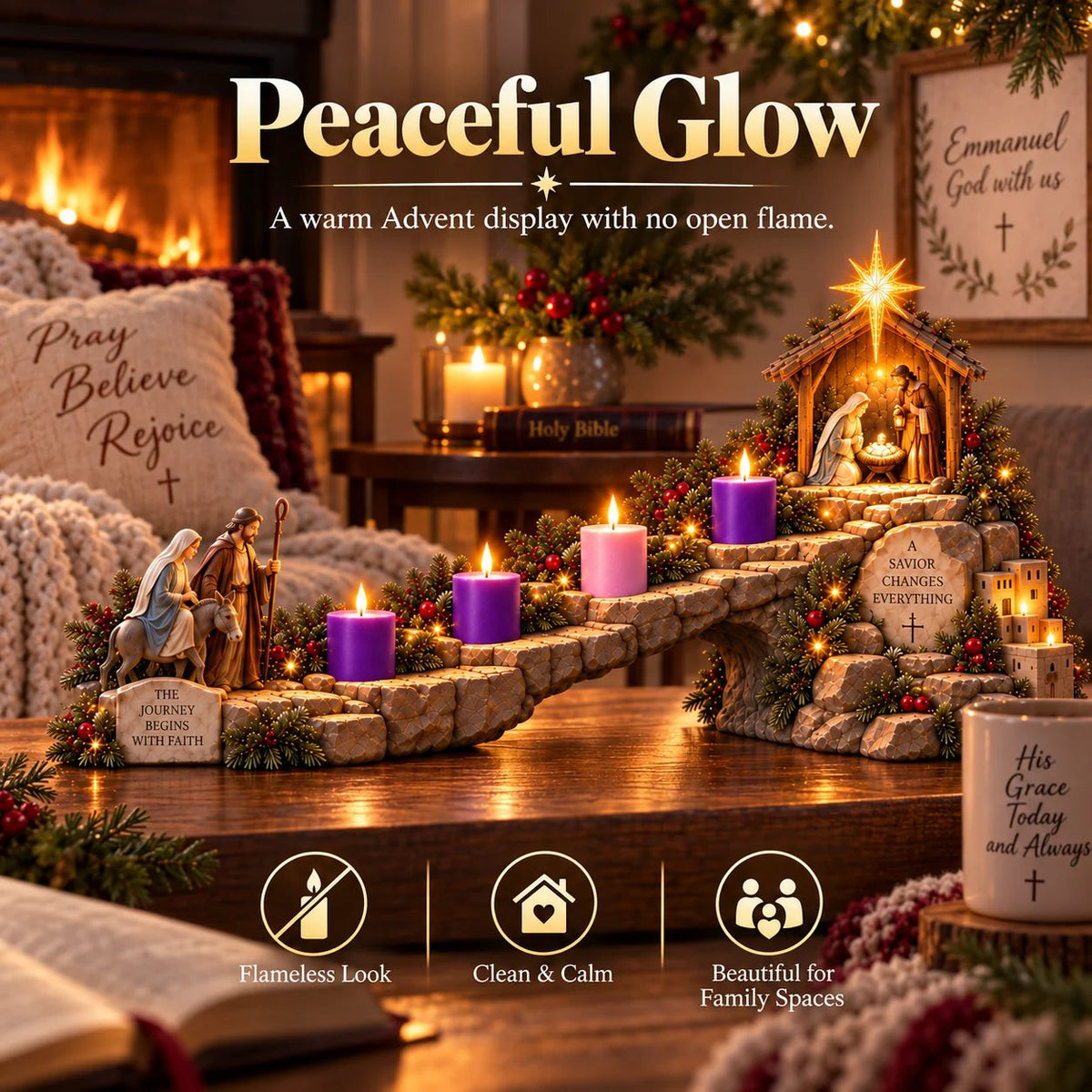 ✝️ Journey to Bethlehem – 4-Week Illuminated Nativity Advent Journey