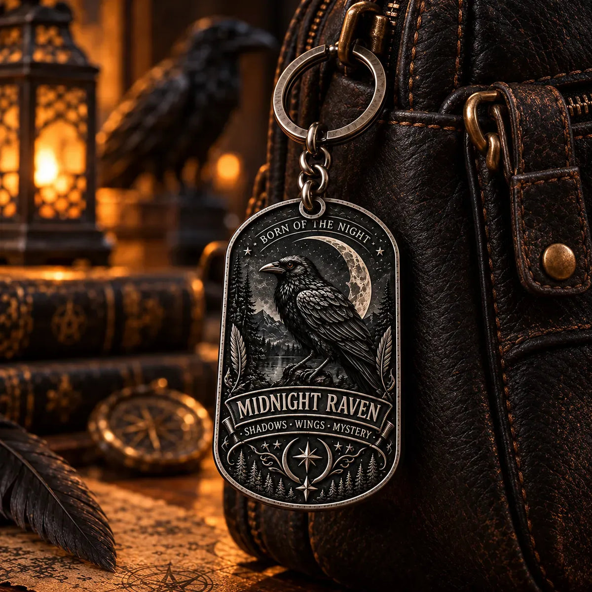 🐦‍⬛ Midnight Raven Keychain – Gothic Guardian Charm For Your Everyday Carry