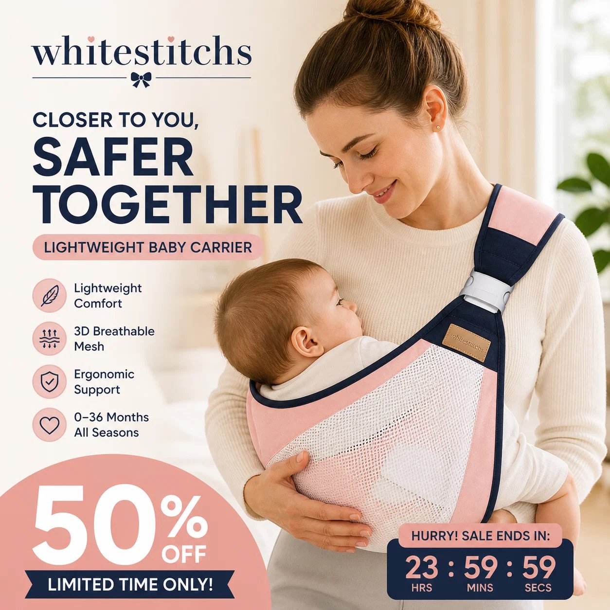 🎉 2026 Sale — Over 30,000 Sold! 👶 4-in-1 Breathable Baby Carrier – 0-36 Months, Front/Back/Facing In/Out – Hands-Free Comfort for Parent & Baby! ✨