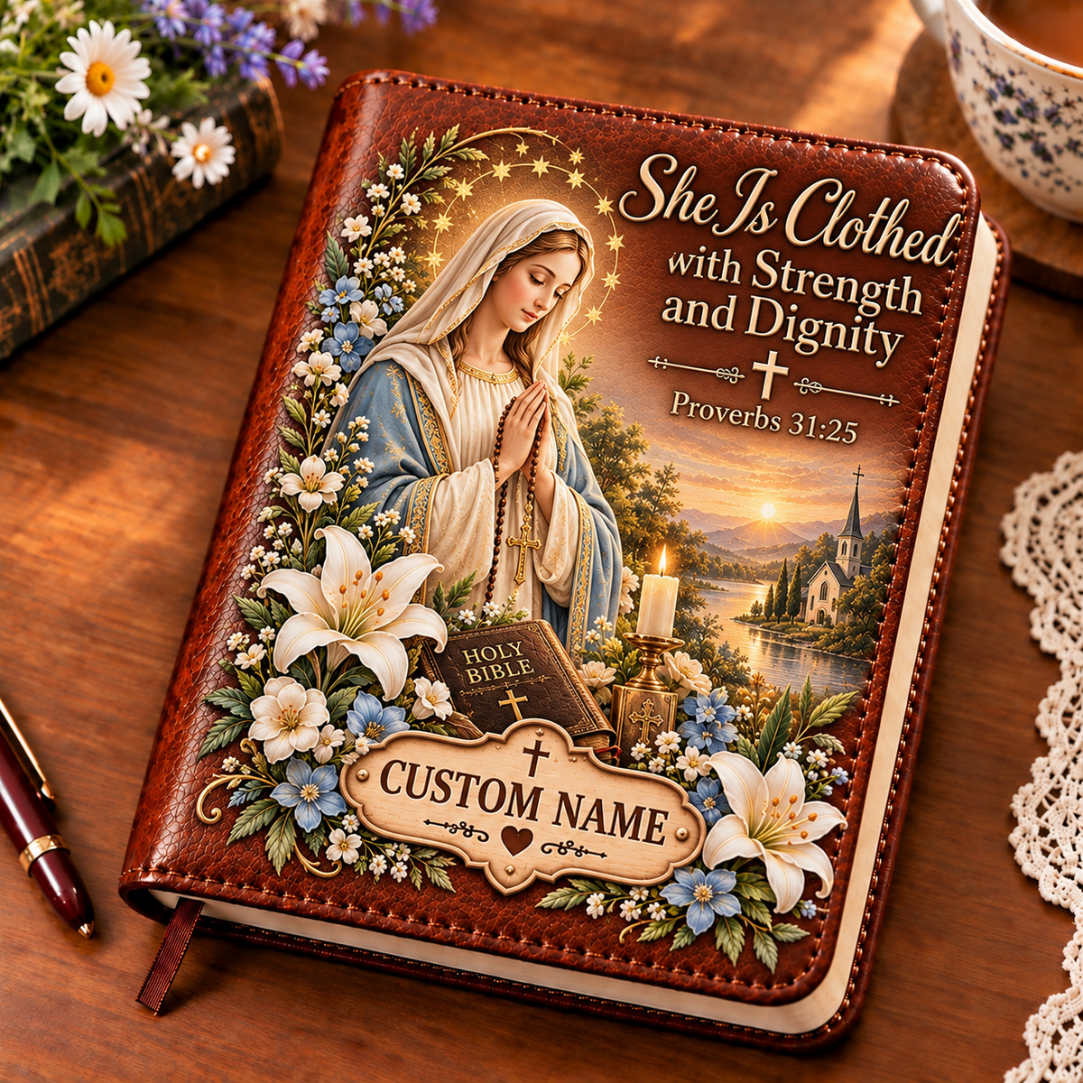 Personalized Leather Scripture Notebook