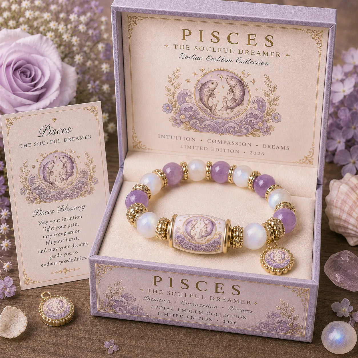 🔥🔥Limited Edition💫 12 Zodiac Bracelet – Natural Chalcedony, Your Sign, Your Energy
