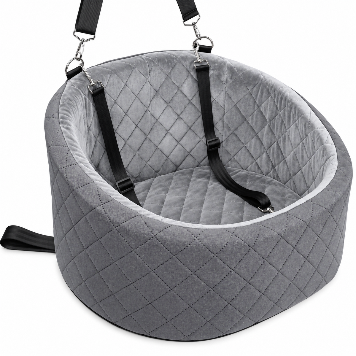 Elevated Dog Car Seat with Built-In Safety Harness