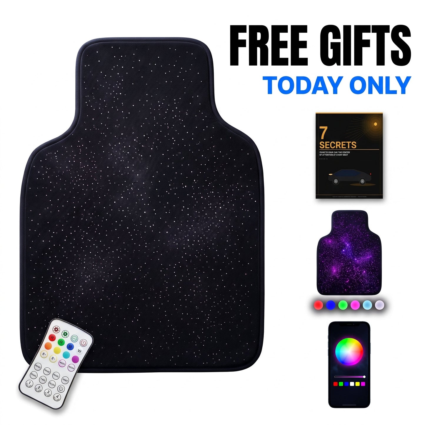 Luxury LED Light 3D Ambient Lighting Car Floor Mat